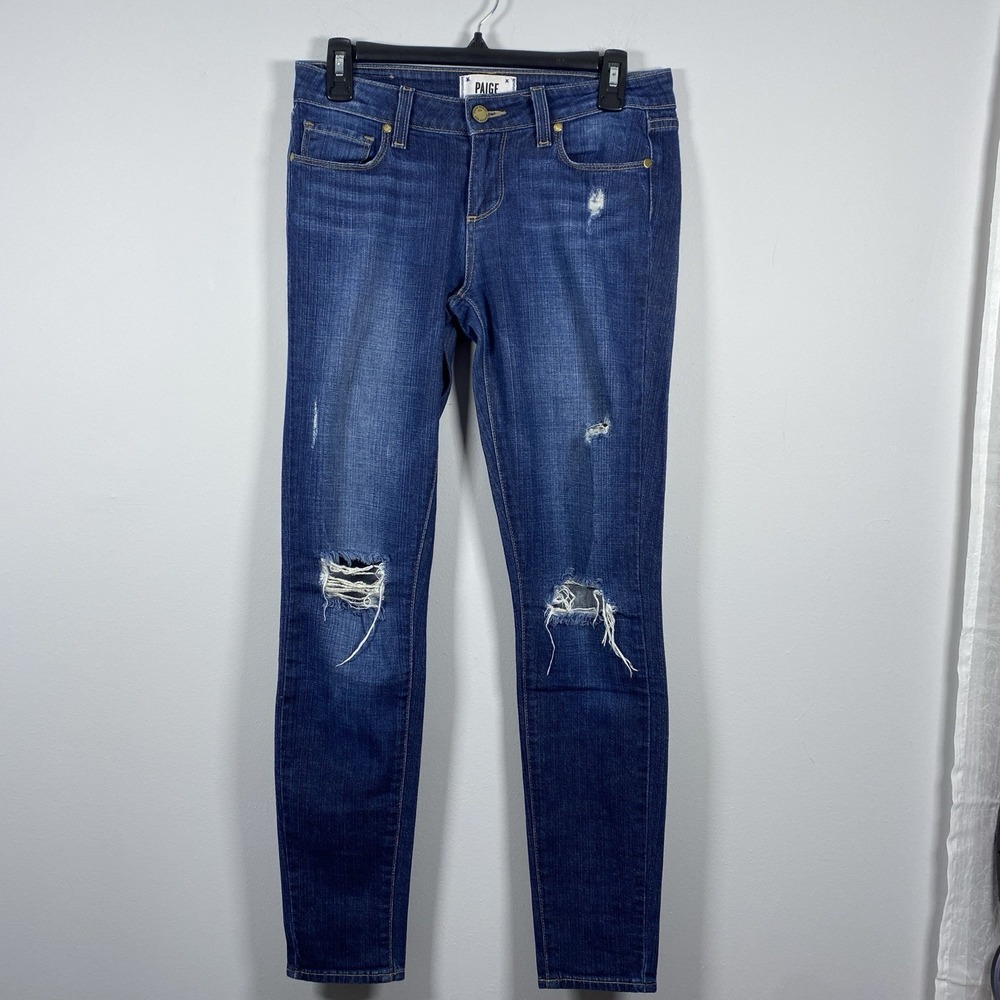 Paige Verdugo Ultra Skinny Distressed Women's Denim Jeans Size 26 Low Rise